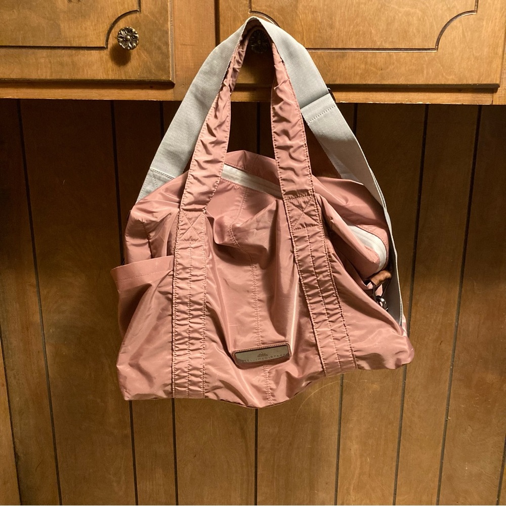 Adidas Stella McCartney Gym Bag Weekender Travel Duffle Crossbody Pink Rose Gold